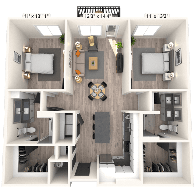 Floorplan image of unit 2216