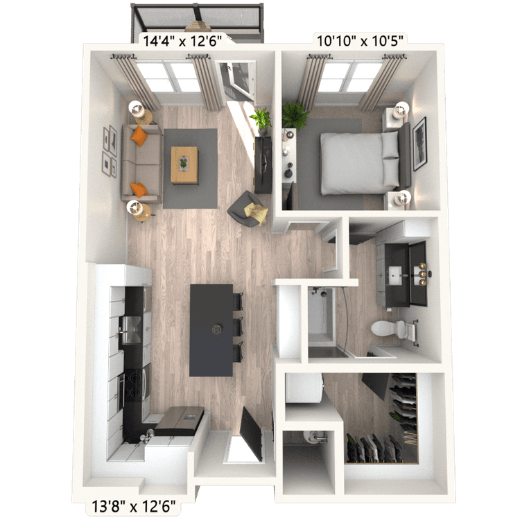 Floorplan image of unit 2038
