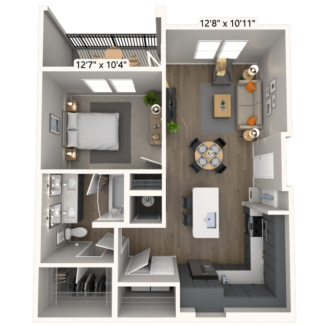Floorplan image of unit 3208