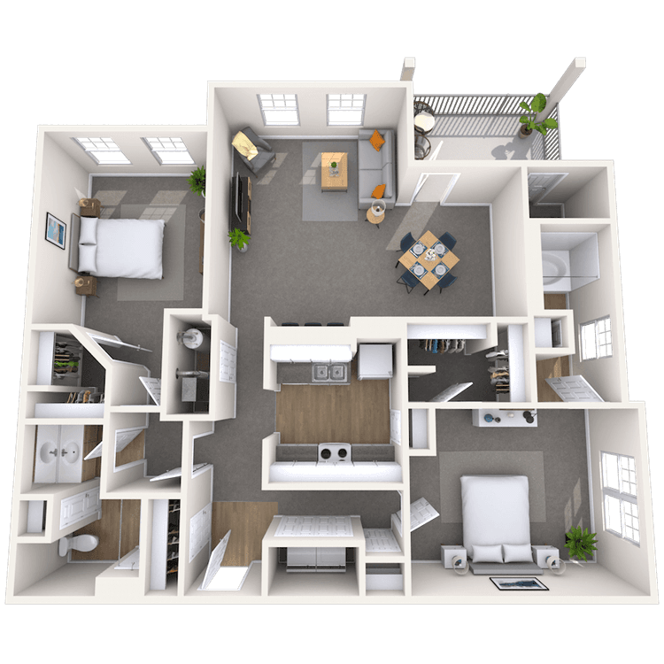 Floorplan image of unit 208