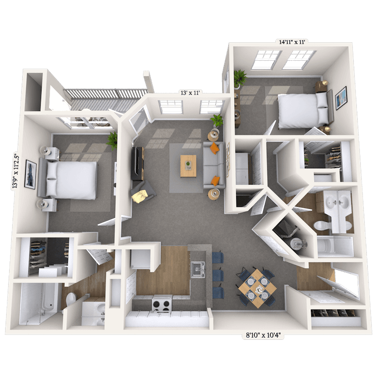 Floorplan image of unit 113