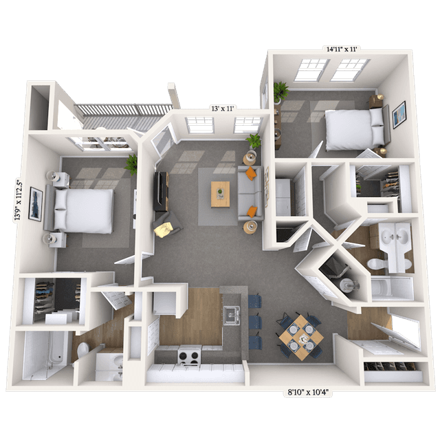 Floorplan image of unit 706