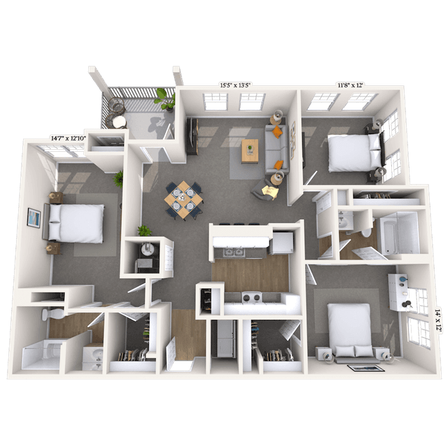 Floorplan image of unit 1004