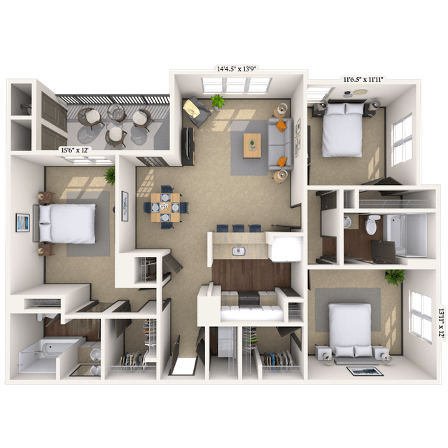 Floorplan image of unit 7002BV