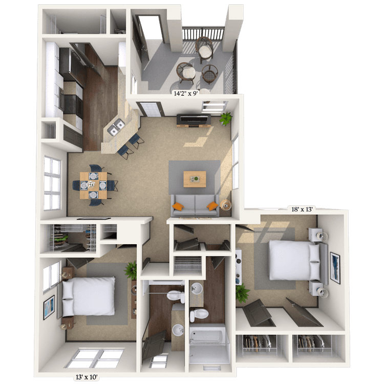 Floorplan image of unit 3431MS