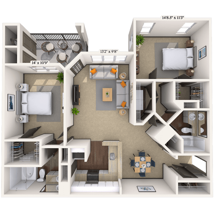 Floorplan image of unit 7009TS