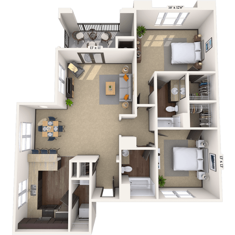 Floorplan image of unit 3456MS