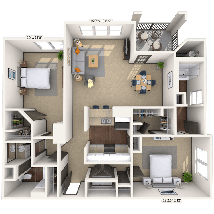 Floorplan image of unit 7338HM