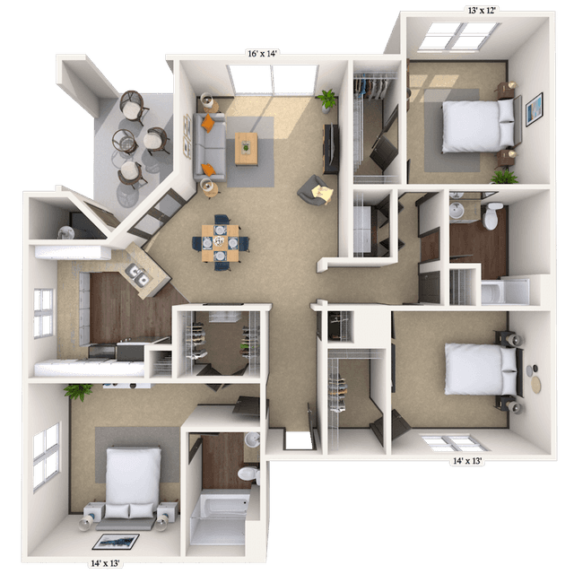 Floorplan image of unit 3422MS