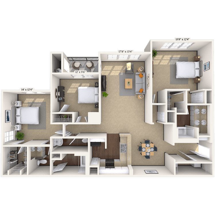 Floorplan image of unit 7064TS