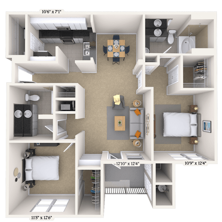 Floorplan image of unit 11201