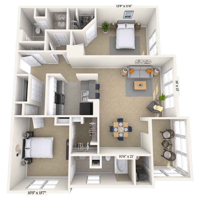 Floorplan image of unit 5805C