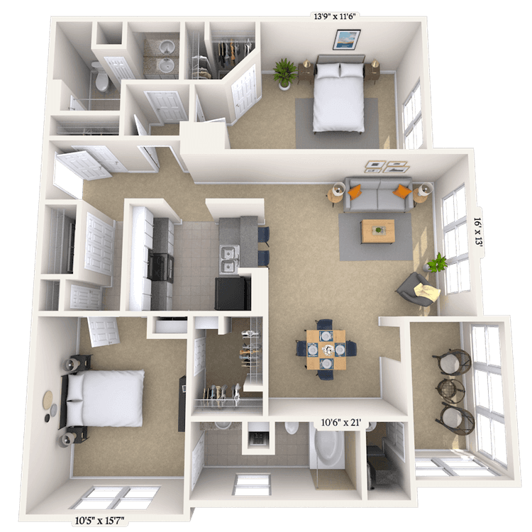 Floorplan image of unit 5850J