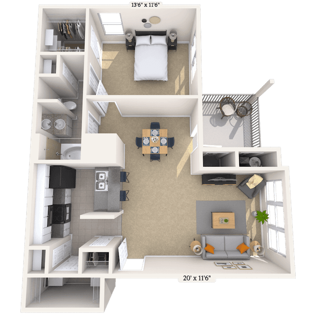 Floorplan image of unit 5866B