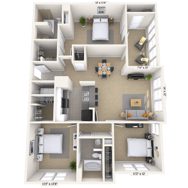Floorplan image of unit 5820B