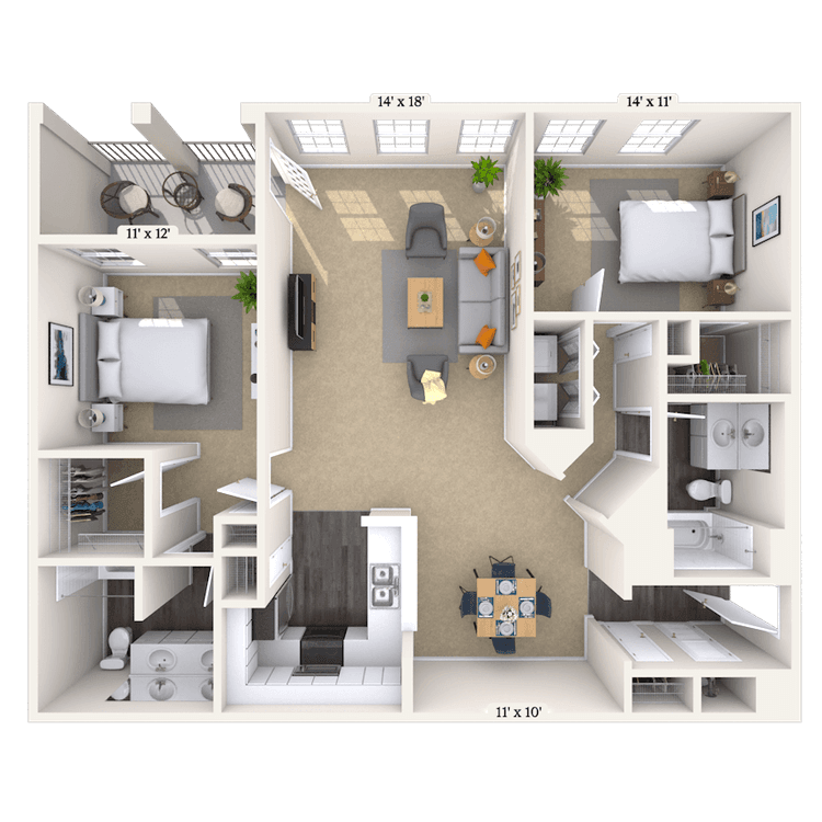 Floorplan image of unit 334