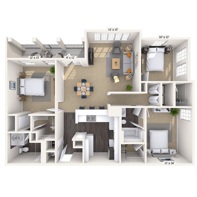Floorplan image of unit 619
