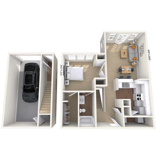 Floorplan image of unit 1105