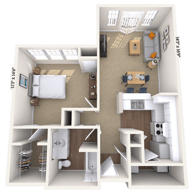 Floorplan image of unit 1151
