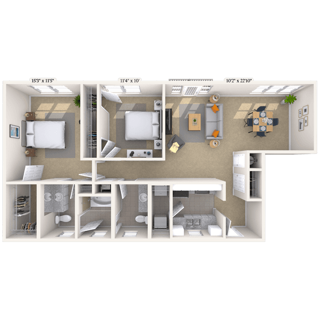 Floorplan image of unit 381