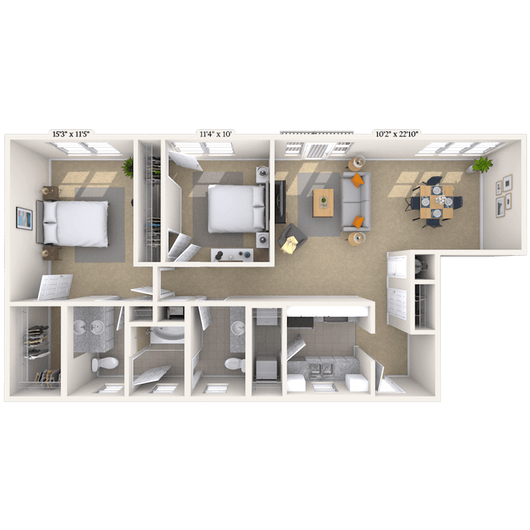 Floorplan image of unit 381
