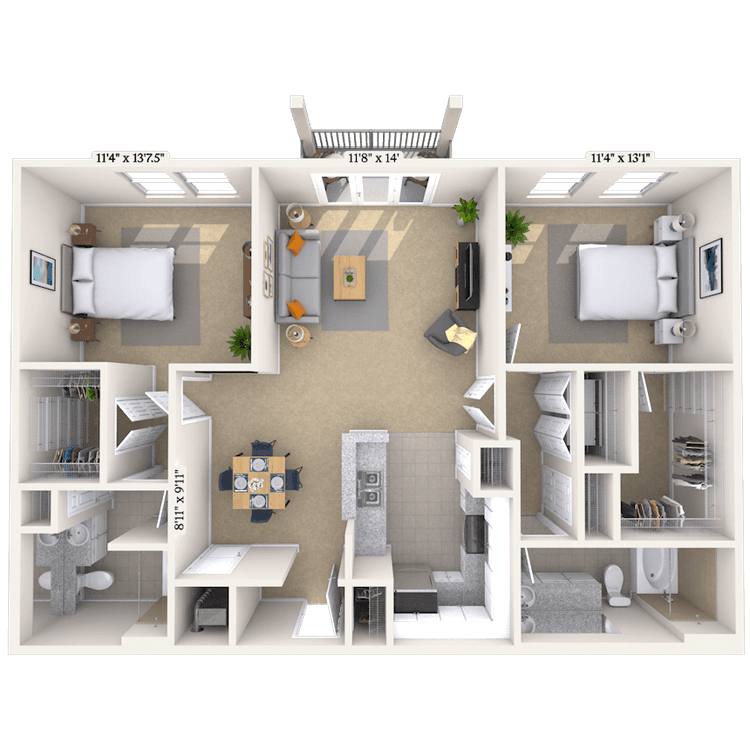 Floorplan image of unit 2311