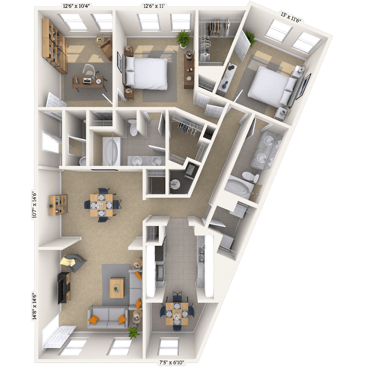 Floorplan image of unit 185