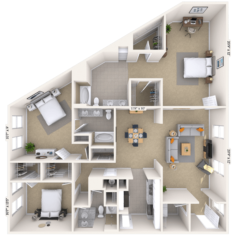 Floorplan image of unit 172