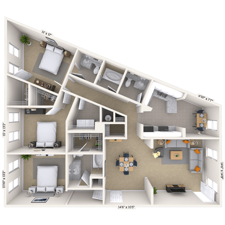 Floorplan image of unit 202