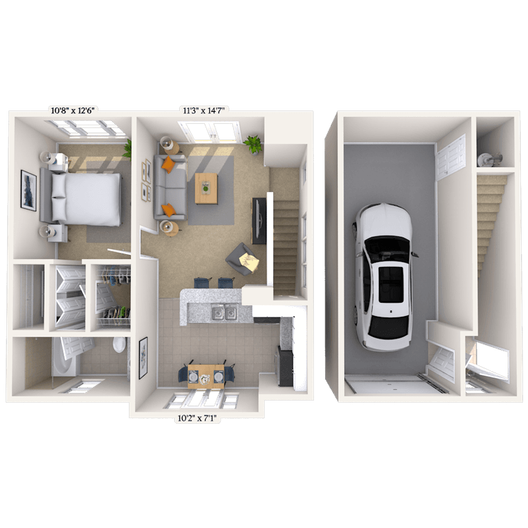 Floorplan image of unit 225