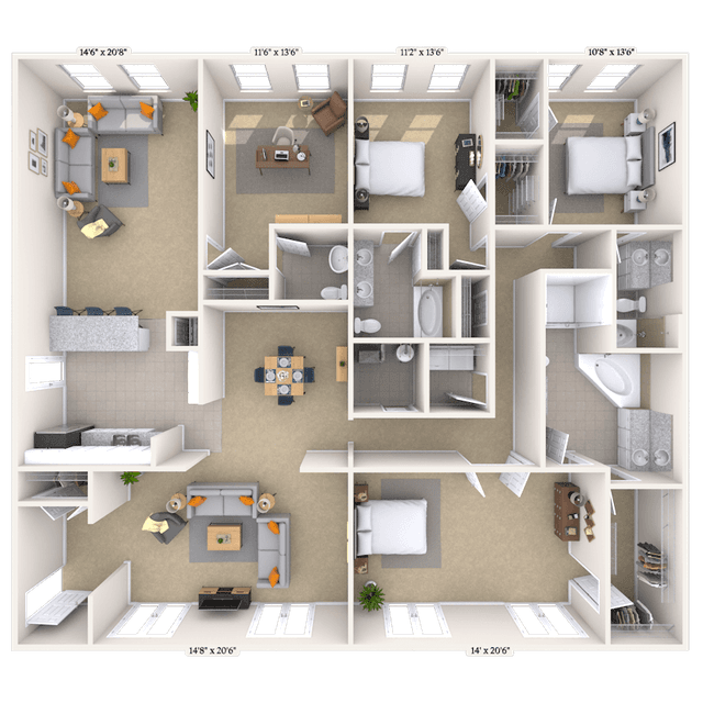 Floorplan image of unit 371