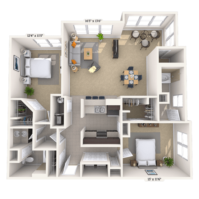 Floorplan image of unit 407