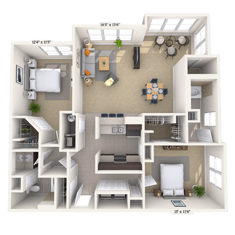 Floorplan image of unit 524
