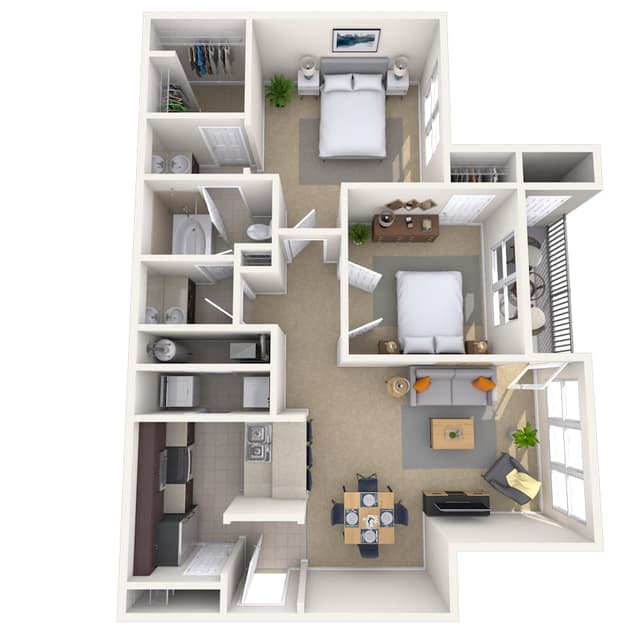 Floorplan image of unit 406