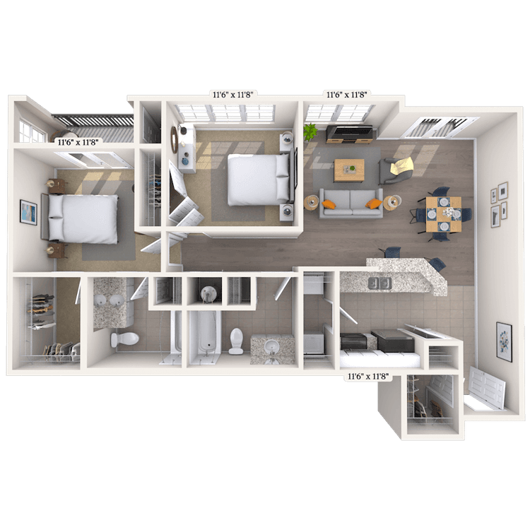 Floorplan image of unit 1201P2