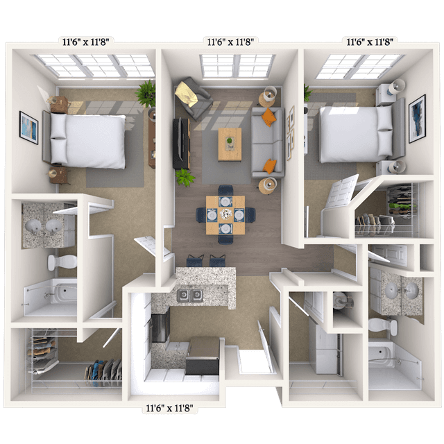 Floorplan image of unit 1366P2
