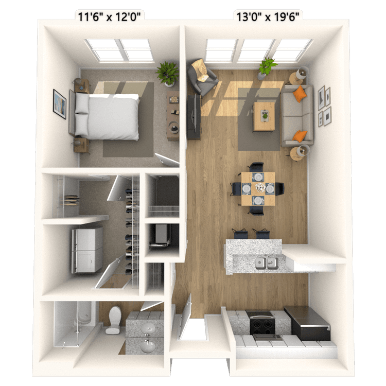 Floorplan image of unit 1126P2