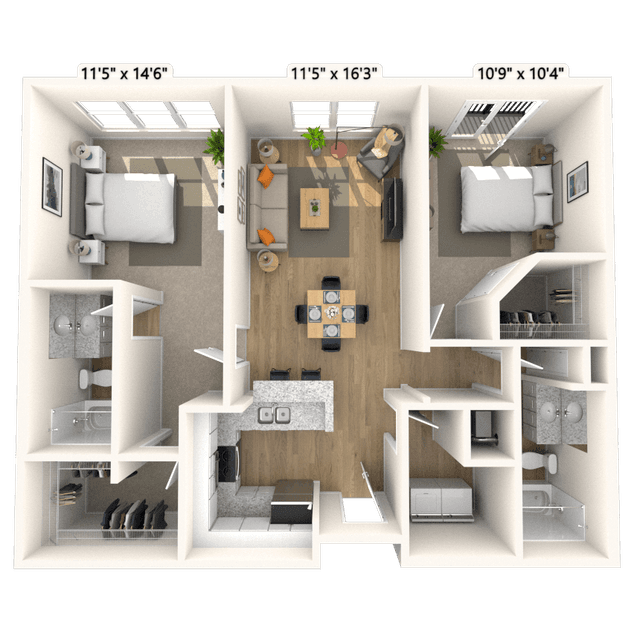 Floorplan image of unit 1139P2