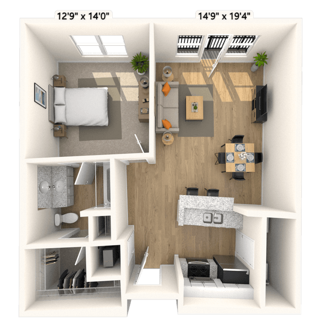 Floorplan image of unit 1247P2