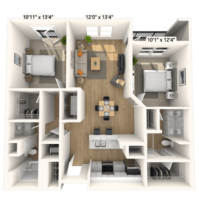 Floorplan image of unit 1306P3