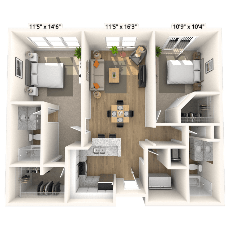 Floorplan image of unit 1309P2