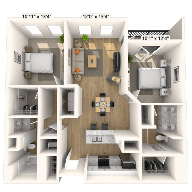 Floorplan image of unit 1309P3