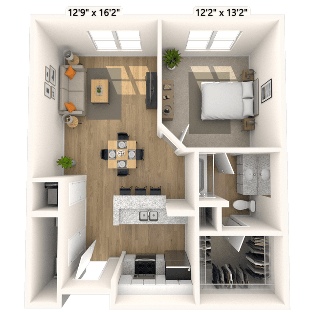 Floorplan image of unit 1334P2