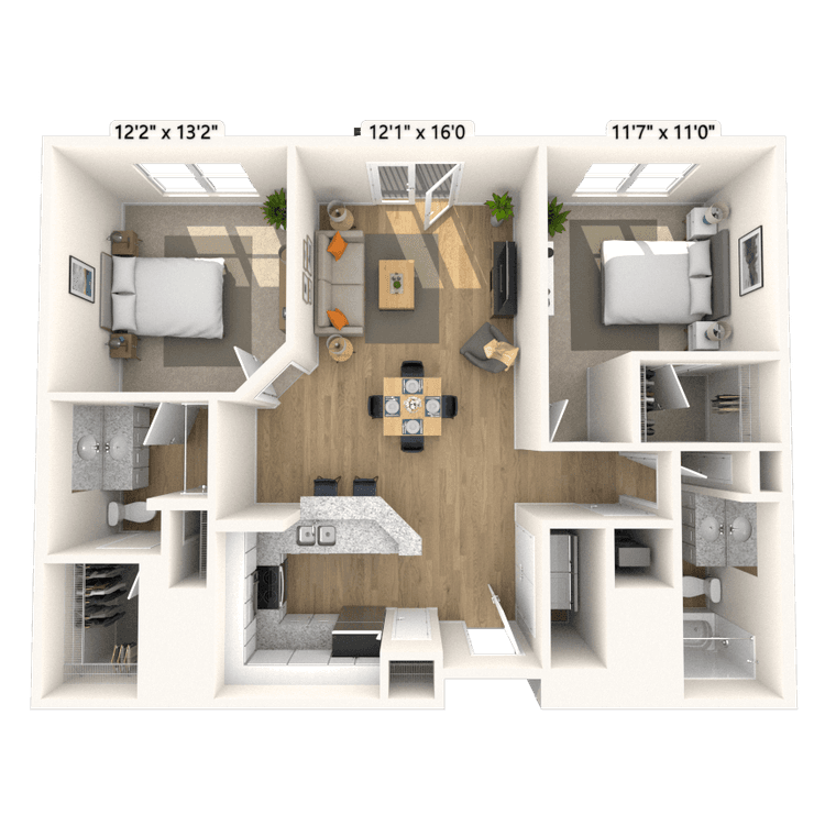 Floorplan image of unit 1384P2