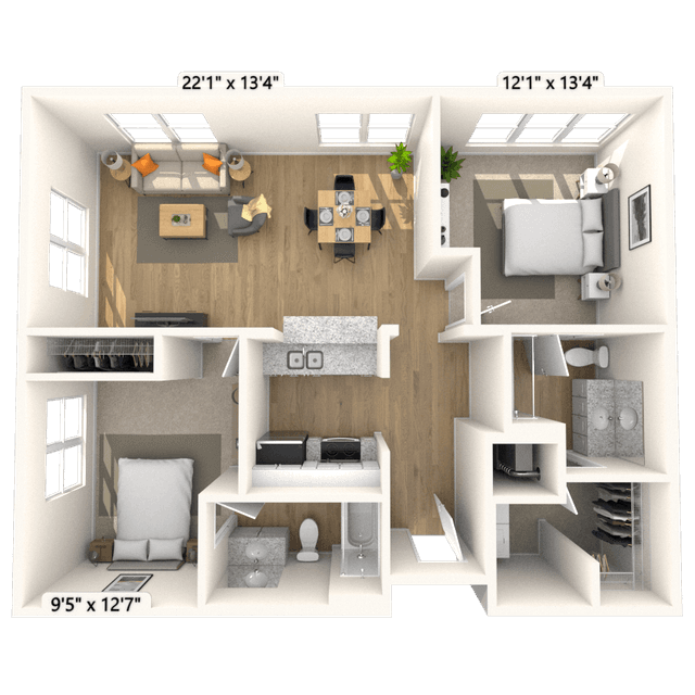 Floorplan image of unit 1405P2