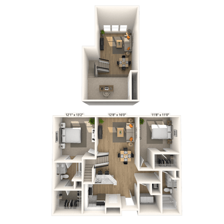 Floorplan image of unit 1420P2