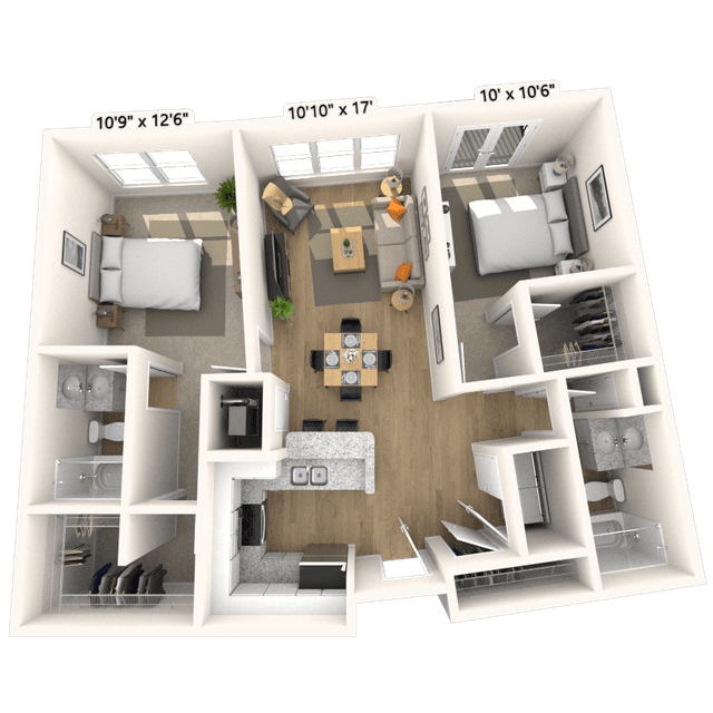 Floorplan image of unit 1446P2