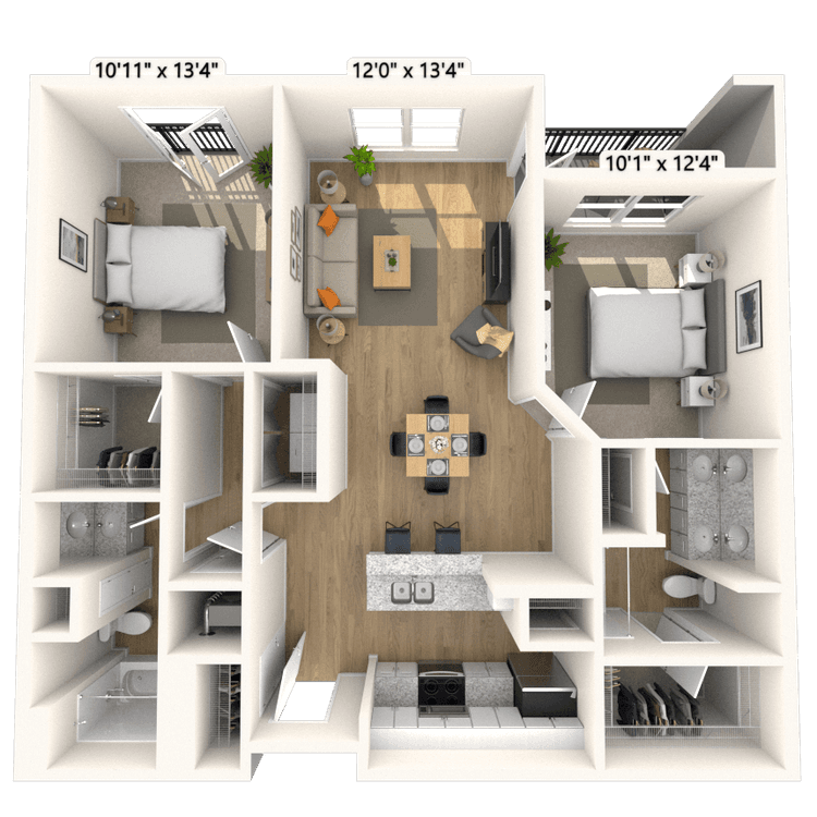 Floorplan image of unit 2302P3