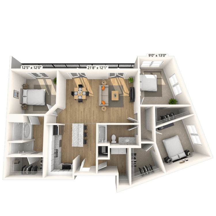 Floorplan image of unit 2408P3