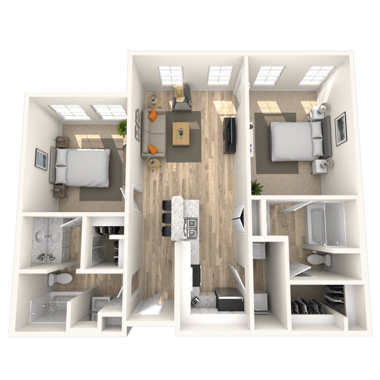 Floorplan image of unit 2307